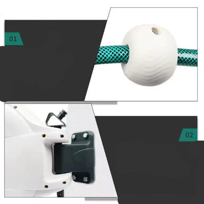 Automatic Rewind Hose Reel: 7-Pattern Nozzle with Slow Return System for Car & Garden