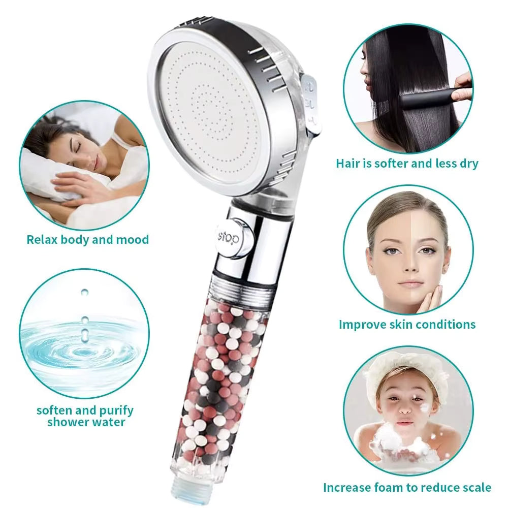 SpaFlow 3-in-1 High-Pressure Shower Head – Handheld Rainfall with Water-Saving Filter