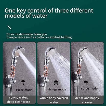 SpaFlow 3-in-1 High-Pressure Shower Head – Handheld Rainfall with Water-Saving Filter